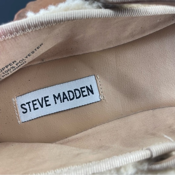 Steve Madden Vinetta Faux Shearling Natural Mary Jane Sz 9 beige - Picture 8 of 8